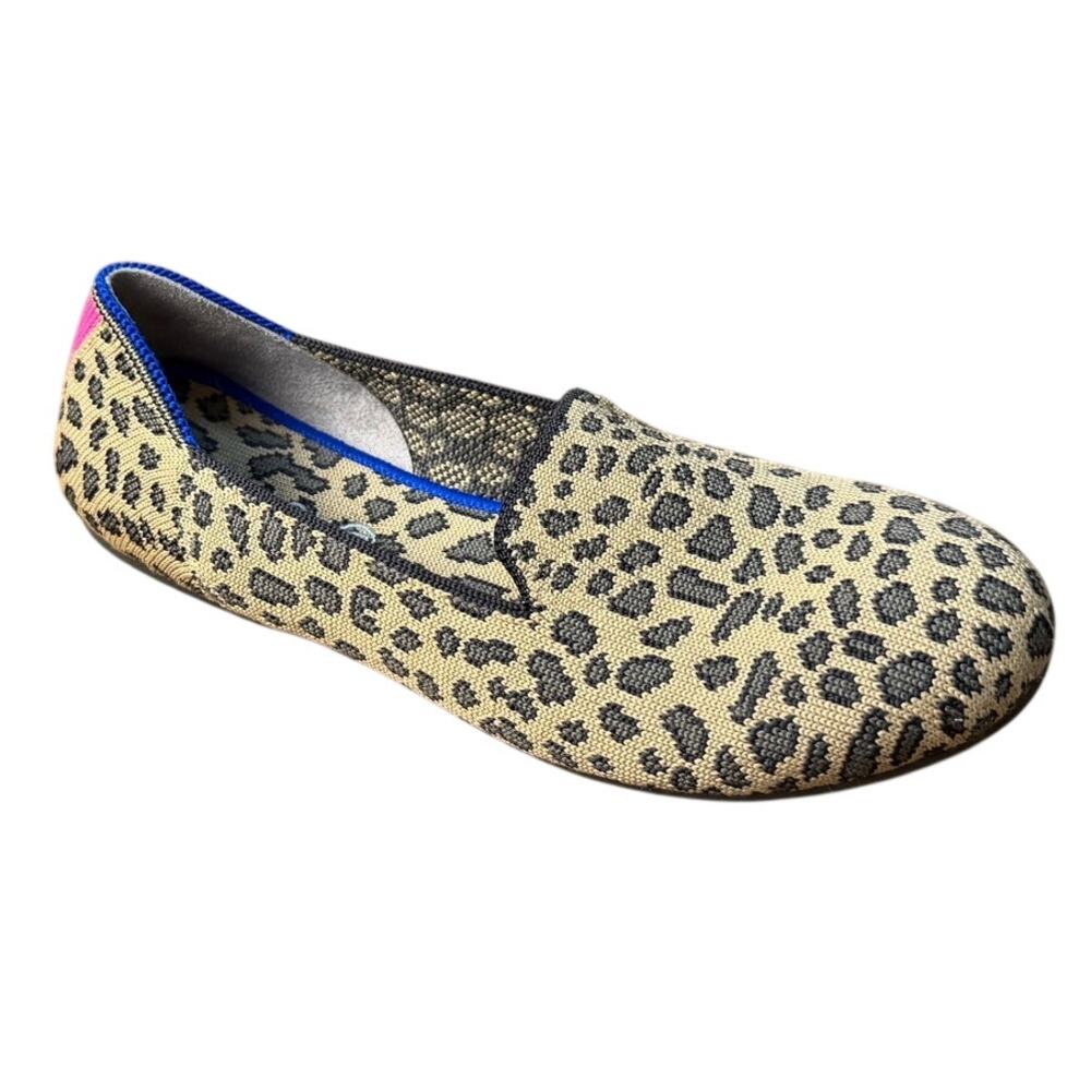 Rothy's The Loafer Girls Leopard Print Flats Size 4